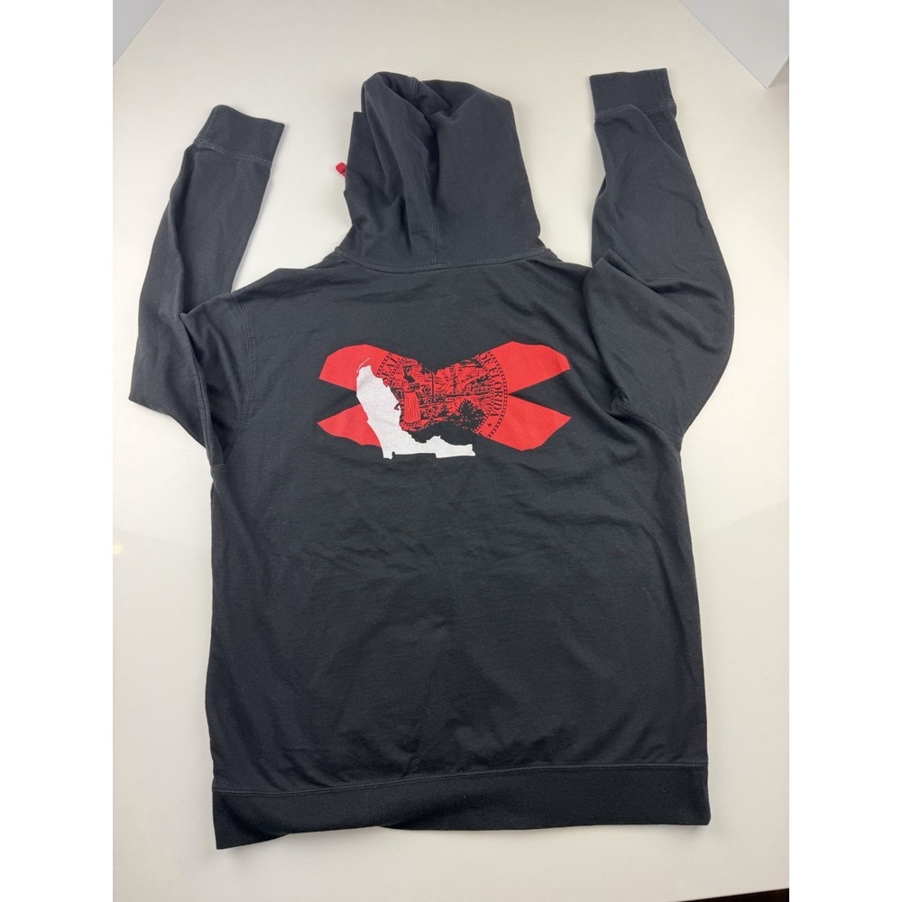 Florida Local Brand Flag Hoodie Black Red Pullover‎ Sweatshirt Size Large